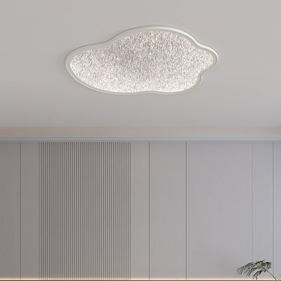 Modern Minimalist Cloud Shape Silk Starlight Cloudy Iron Acrylic LED Flush Mount Ceiling Light For Bedroom