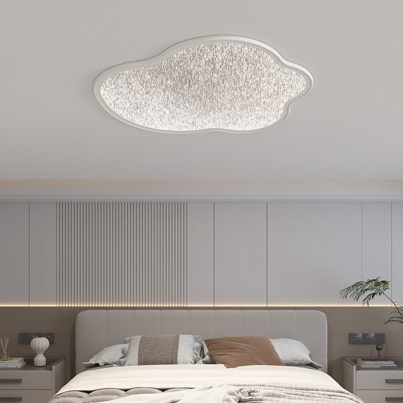 Modern Minimalist Cloud Shape Silk Starlight Cloudy Iron Acrylic LED Flush Mount Ceiling Light For Bedroom