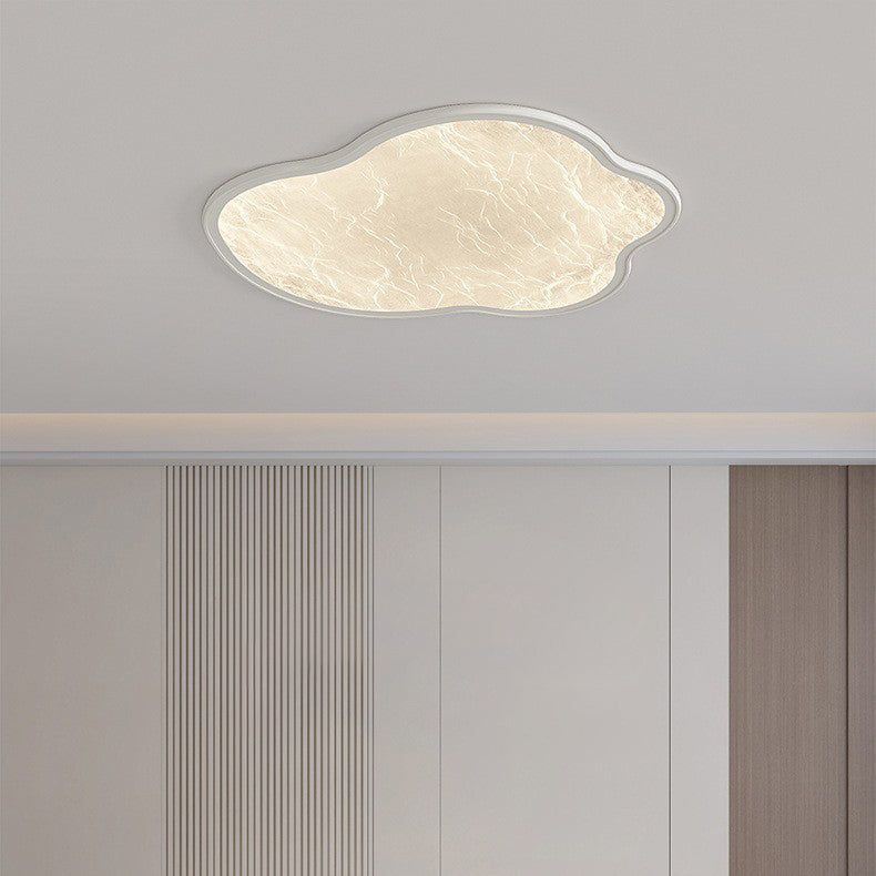 Modern Minimalist Cloud Shape Silk Starlight Cloudy Iron Acrylic LED Flush Mount Ceiling Light For Bedroom