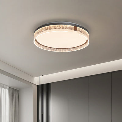 Modern Minimalist Round Iron Aluminum Acrylic LED Flush Mount Ceiling Light For Living Room