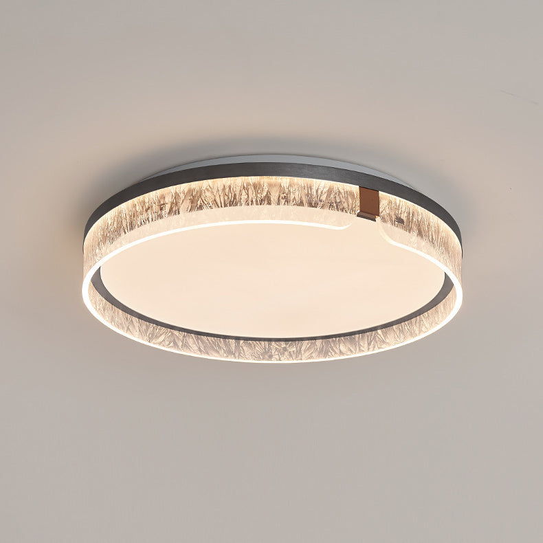 Modern Minimalist Round Iron Aluminum Acrylic LED Flush Mount Ceiling Light For Living Room