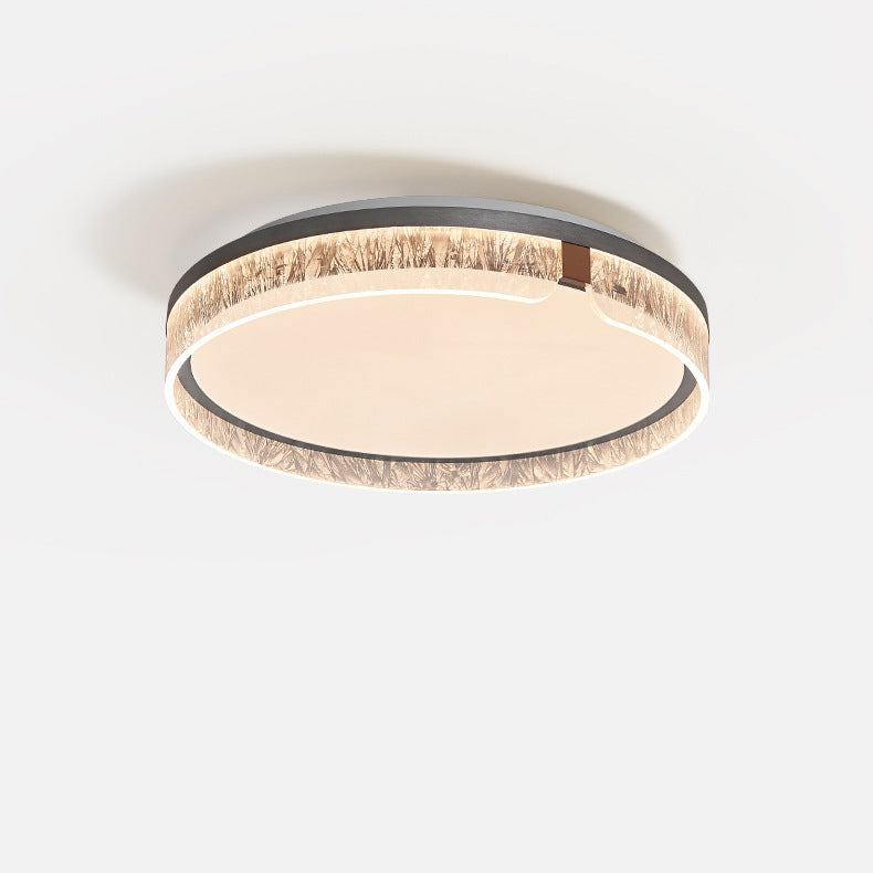 Modern Minimalist Round Iron Aluminum Acrylic LED Flush Mount Ceiling Light For Living Room