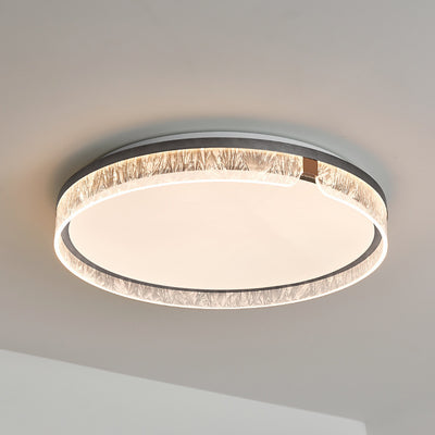 Modern Minimalist Round Iron Aluminum Acrylic LED Flush Mount Ceiling Light For Living Room