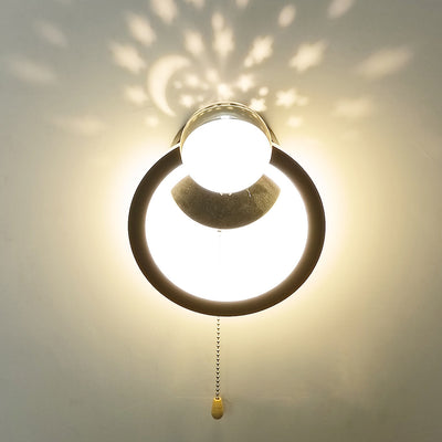 Contemporary Nordic Round Globe Iron Aluminum Acrylic LED Wall Sconce Lamp For Bedroom