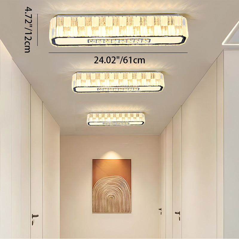 Modern Minimalist Rectangular Stainless Steel Acrylic 5/7 Light Flush Mount Ceiling Light For Living Room