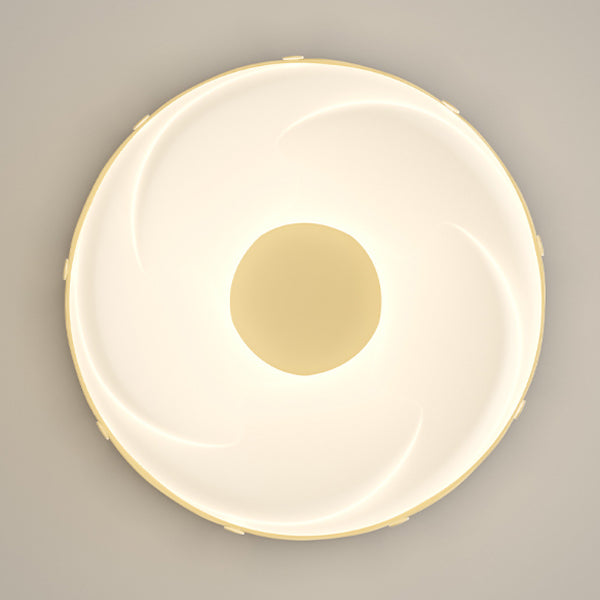 Contemporary Creative Kids Round Donut Hardware Frame Plastic Shade LED Flush Mount Ceiling Light For Bedroom