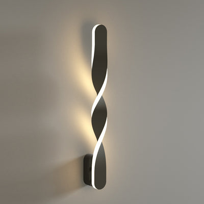 Modern Minimalist Spiral Twist Long Iron Aluminum LED Wall Sconce Lamp For Bedroom