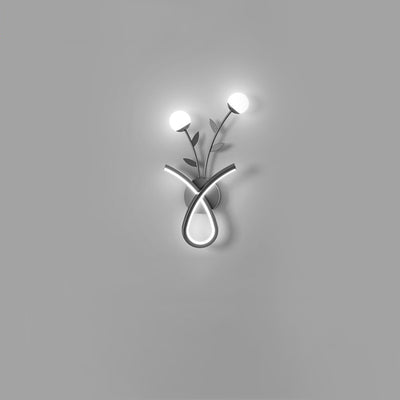 Modern Minimalist Line Flower Iron Frame Acrylic LED Wall Sconce Lamp For Bedroom