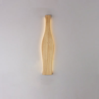 Traditional Japanese Vase Shape Wood Aluminum Silicone LED Wall Sconce Lamp For Living Room