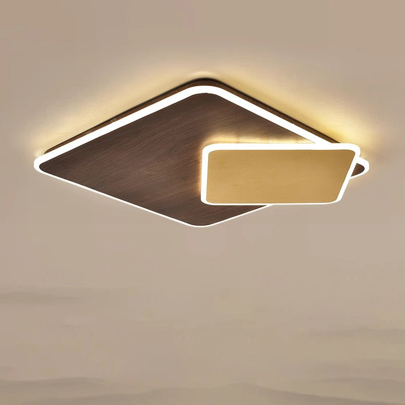 Modern Minimalist Square Hardware Acrylic LED Flush Mount Ceiling Light For Living Room