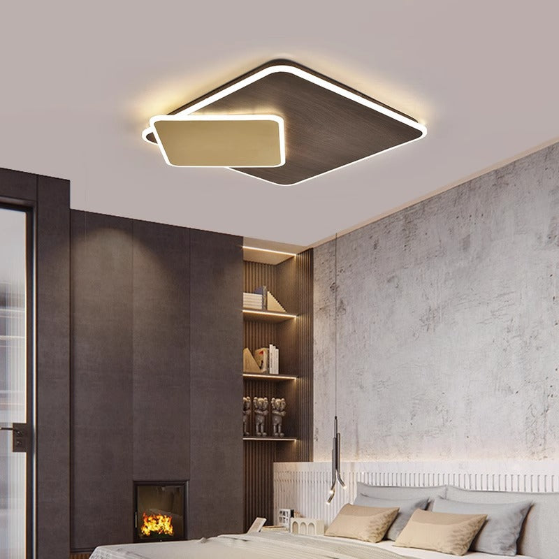 Modern Minimalist Square Hardware Acrylic LED Flush Mount Ceiling Light For Living Room