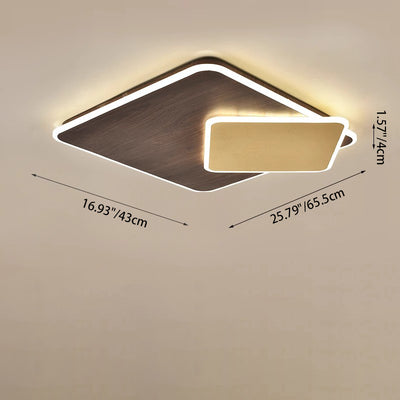 Modern Minimalist Square Hardware Acrylic LED Flush Mount Ceiling Light For Living Room