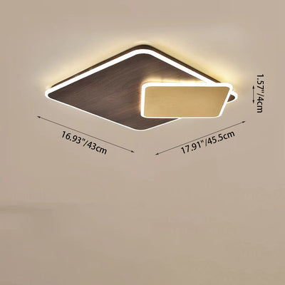 Modern Minimalist Square Hardware Acrylic LED Flush Mount Ceiling Light For Living Room