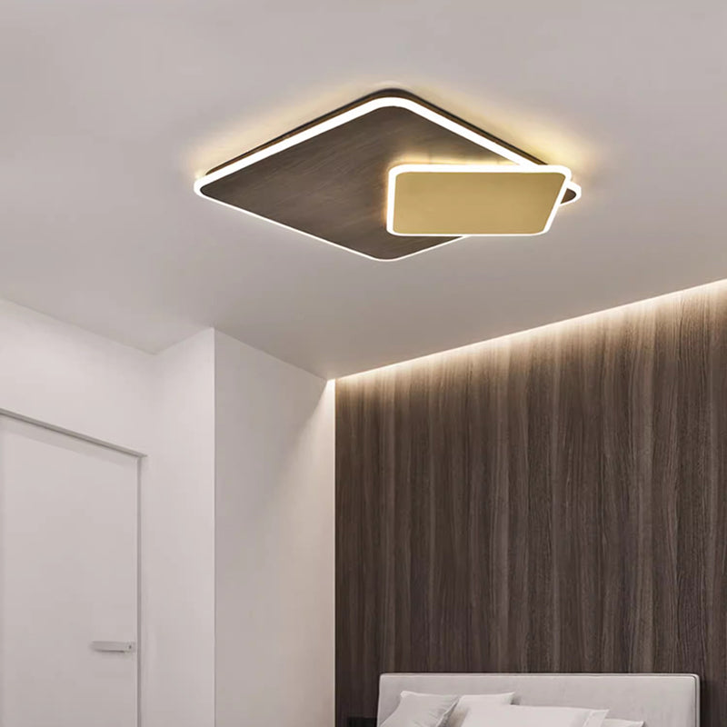 Modern Minimalist Square Hardware Acrylic LED Flush Mount Ceiling Light For Living Room