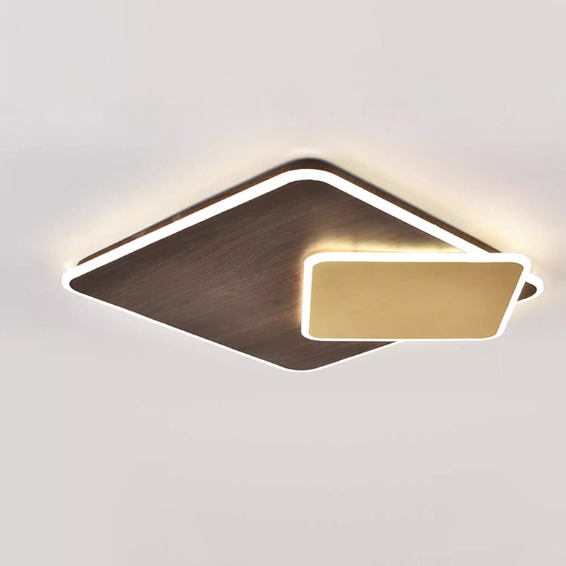 Modern Minimalist Square Hardware Acrylic LED Flush Mount Ceiling Light For Living Room