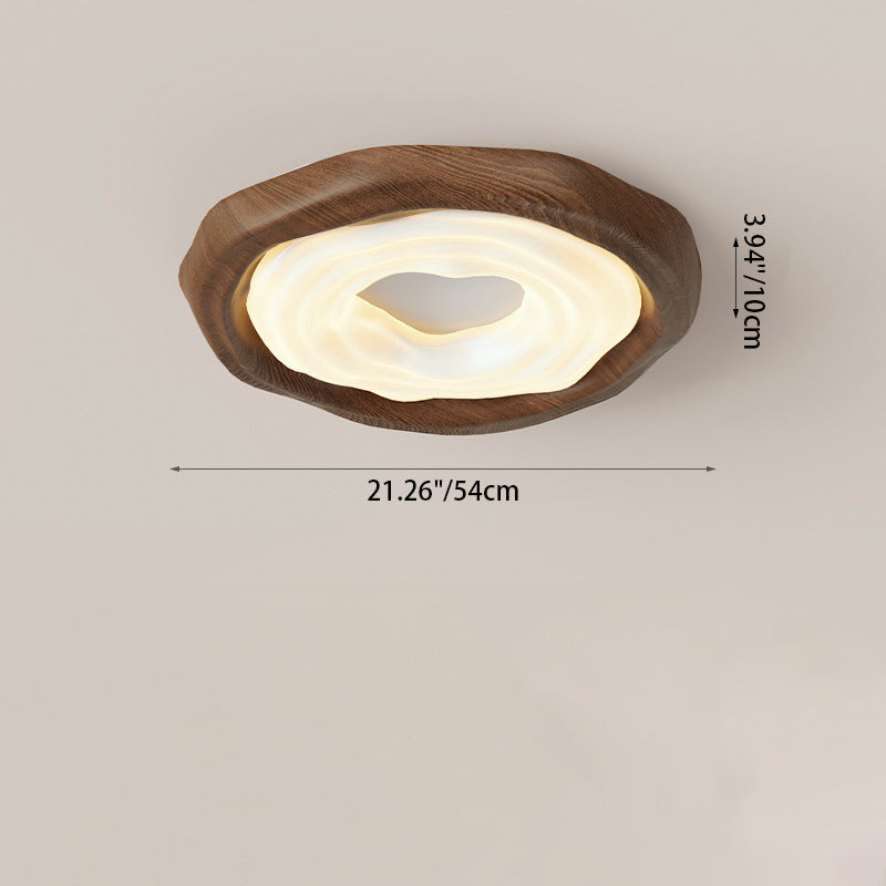 Modern Minimalist Cream Irregular Round Clouds Hardware Acrylic PE LED Flush Mount Ceiling Light For Bedroom