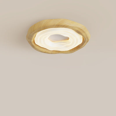 Modern Minimalist Cream Irregular Round Clouds Hardware Acrylic PE LED Flush Mount Ceiling Light For Bedroom