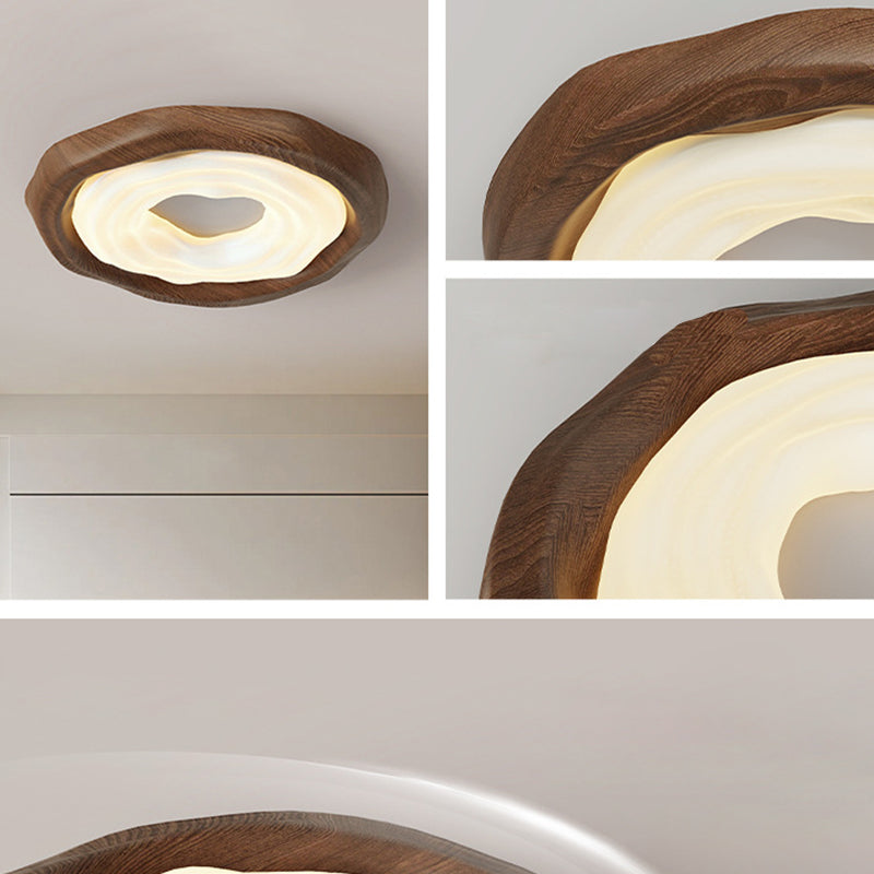 Modern Minimalist Cream Irregular Round Clouds Hardware Acrylic PE LED Flush Mount Ceiling Light For Bedroom