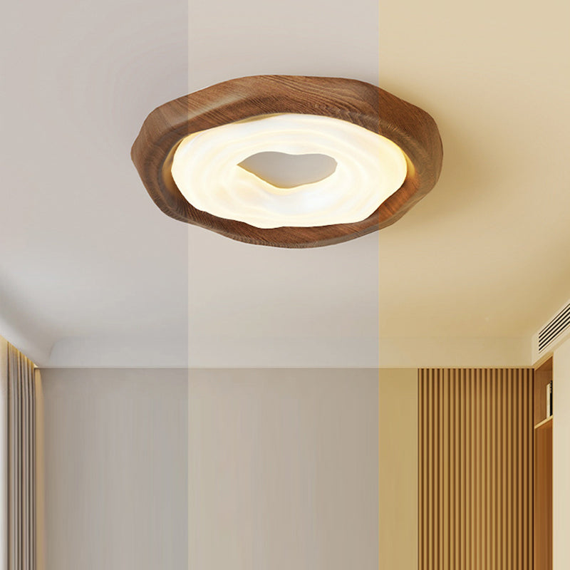 Modern Minimalist Cream Irregular Round Clouds Hardware Acrylic PE LED Flush Mount Ceiling Light For Bedroom