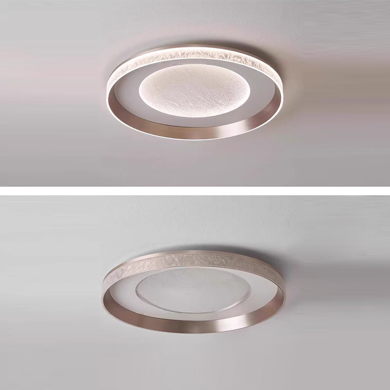 Modern Minimalist Concentric Circle Iron Aluminum Acrylic LED Flush Mount Ceiling Light For Bedroom