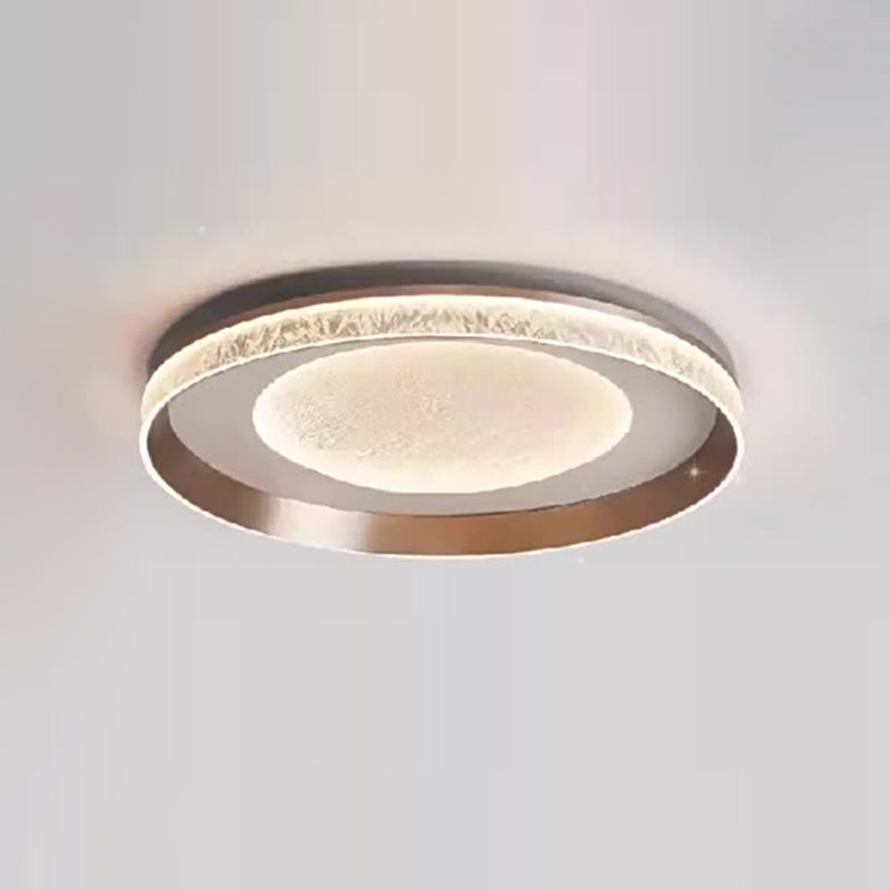 Modern Minimalist Concentric Circle Iron Aluminum Acrylic LED Flush Mount Ceiling Light For Bedroom