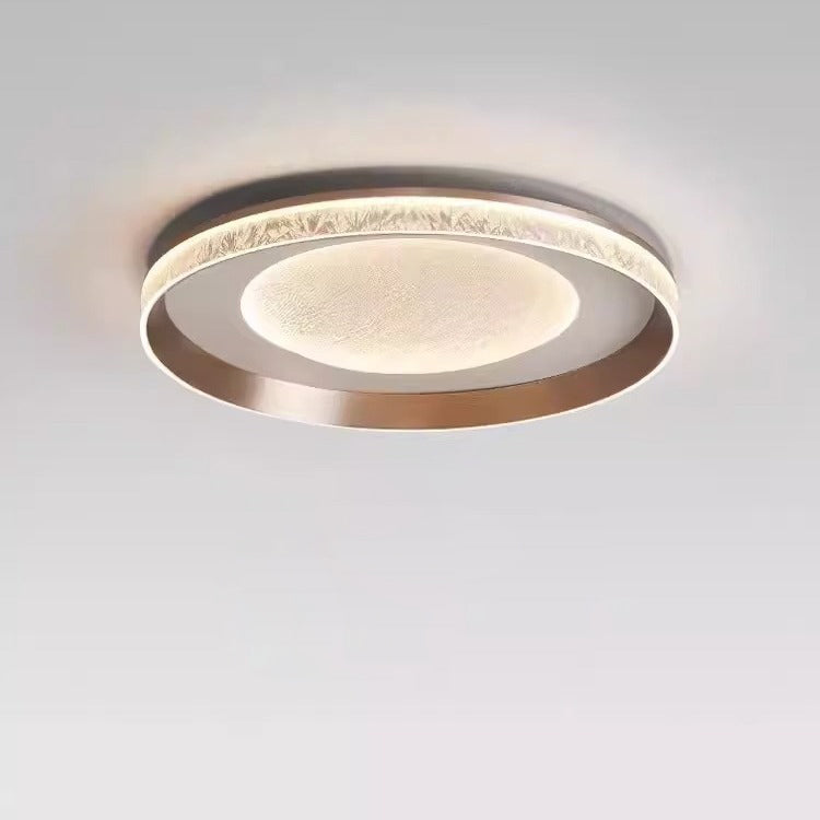 Modern Minimalist Concentric Circle Iron Aluminum Acrylic LED Flush Mount Ceiling Light For Bedroom