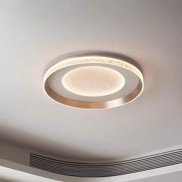 Modern Minimalist Concentric Circle Iron Aluminum Acrylic LED Flush Mount Ceiling Light For Bedroom