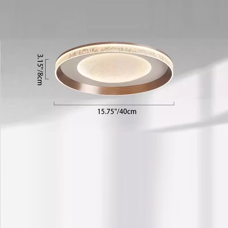 Modern Minimalist Concentric Circle Iron Aluminum Acrylic LED Flush Mount Ceiling Light For Bedroom