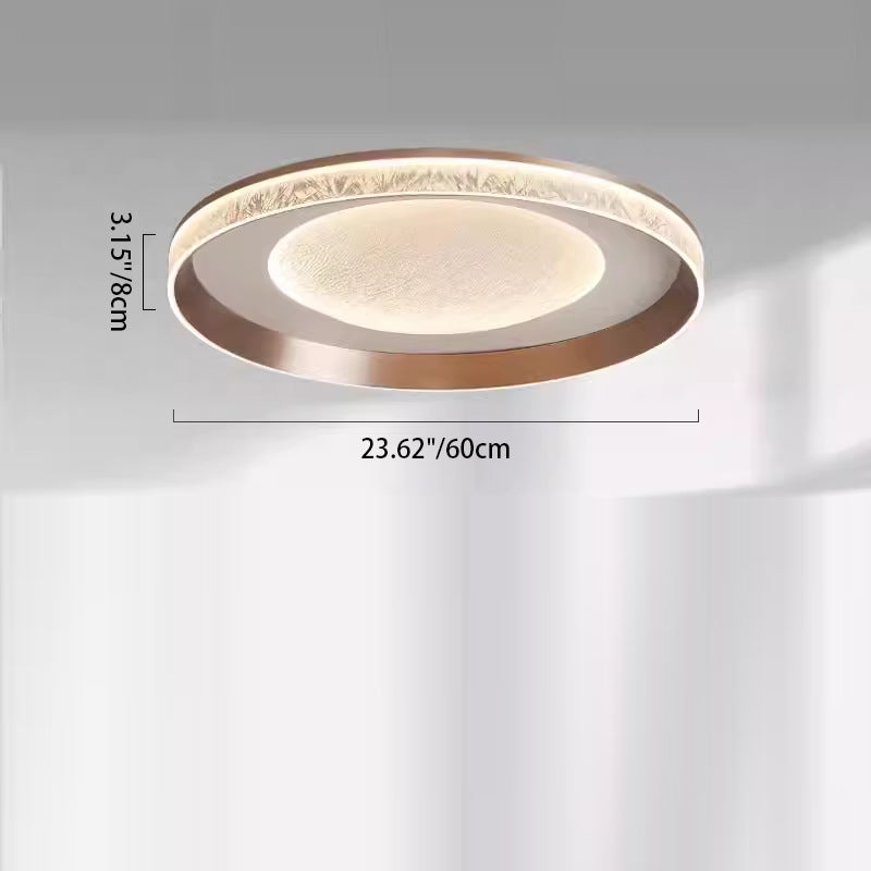 Modern Minimalist Concentric Circle Iron Aluminum Acrylic LED Flush Mount Ceiling Light For Bedroom