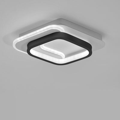 Modern Minimalist Square Round Diamond Iron Aluminum Acrylic Silicone LED Flush Mount Ceiling Light For Hallway