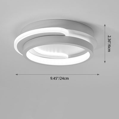 Modern Minimalist Square Round Diamond Iron Aluminum Acrylic Silicone LED Flush Mount Ceiling Light For Hallway