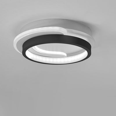 Modern Minimalist Square Round Diamond Iron Aluminum Acrylic Silicone LED Flush Mount Ceiling Light For Hallway