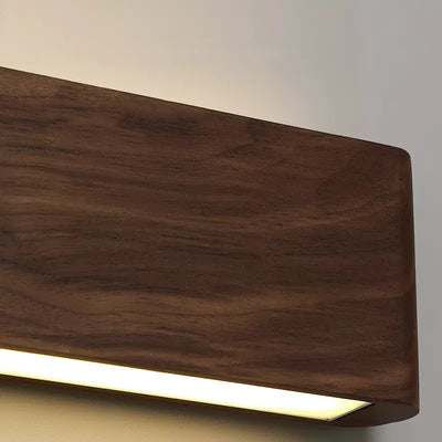 Modern Minimalist Rectangle Wood Aluminum PC Shade LED Wall Sconce Lamp For Bedroom