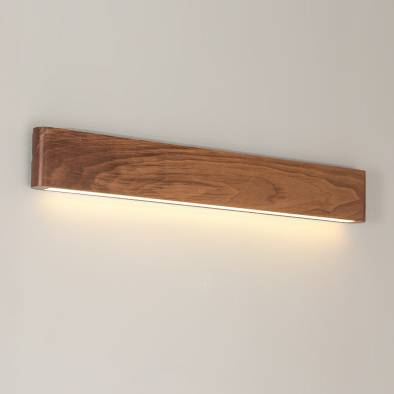 Modern Minimalist Rectangle Wood Aluminum PC Shade LED Wall Sconce Lamp For Bedroom