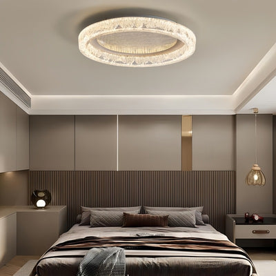 Modern Luxury Round Iron Resin Acrylic LED Flush Mount Ceiling Light For Living Room