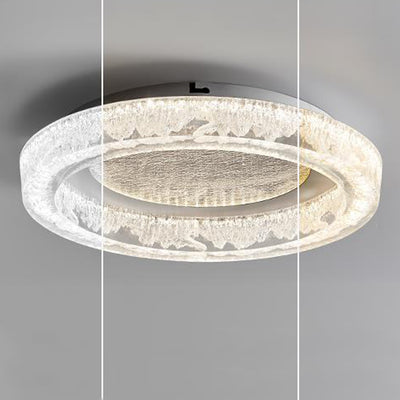 Modern Luxury Round Iron Resin Acrylic LED Flush Mount Ceiling Light For Living Room