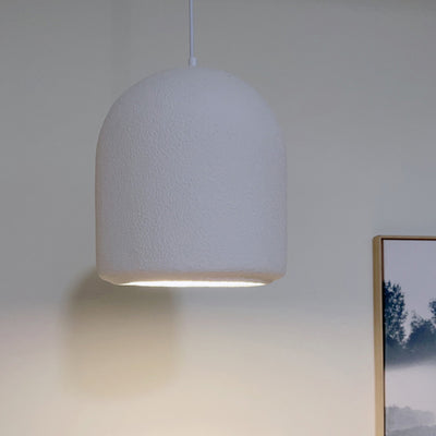 Modern Minimalist Cylinder Dome High Density Polystyrene 1-Light Pendant Light For Bedroom