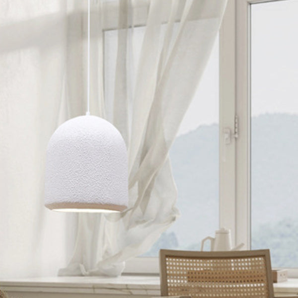 Modern Minimalist Cylinder Dome High Density Polystyrene 1-Light Pendant Light For Bedroom