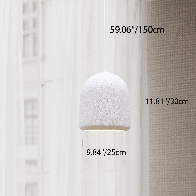 Modern Minimalist Cylinder Dome High Density Polystyrene 1-Light Pendant Light For Bedroom