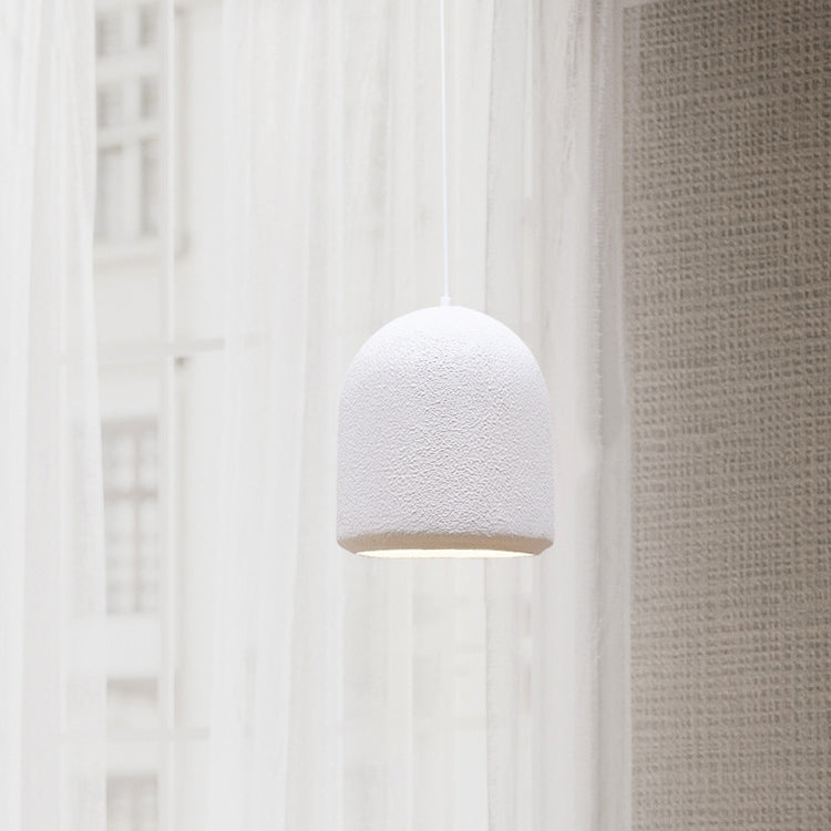 Modern Minimalist Cylinder Dome High Density Polystyrene 1-Light Pendant Light For Bedroom