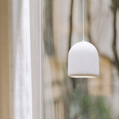 Modern Minimalist Cylinder Dome High Density Polystyrene 1-Light Pendant Light For Bedroom