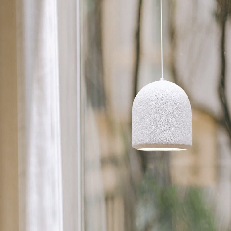 Modern Minimalist Cylinder Dome High Density Polystyrene 1-Light Pendant Light For Bedroom