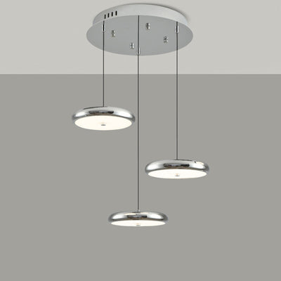 Contemporary Nordic Round Frisbee Shape Hardware Acrylic LED Island Light Chandelier For Dining Room