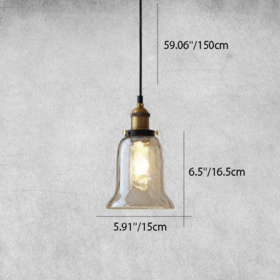 Contemporary Industrial Round Teardrop Glass Iron Aluminum 1-Light Pendant Light For Living Room