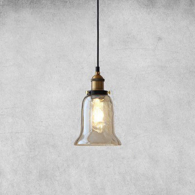 Contemporary Industrial Round Teardrop Glass Iron Aluminum 1-Light Pendant Light For Living Room