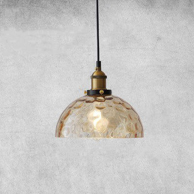 Contemporary Industrial Round Teardrop Glass Iron Aluminum 1-Light Pendant Light For Living Room