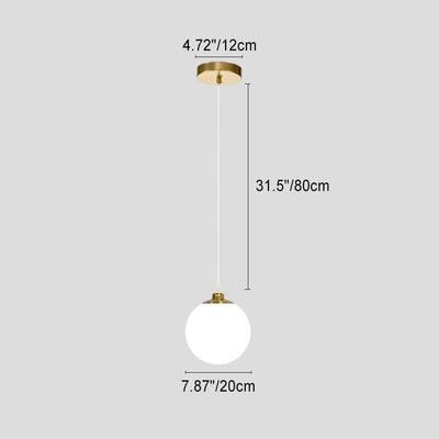 Modern Minimalist Globe Hardware PVC Shade 1-Light Pendant Light For Bedroom