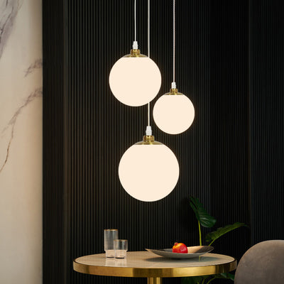 Modern Minimalist Globe Hardware PVC Shade 1-Light Pendant Light For Bedroom