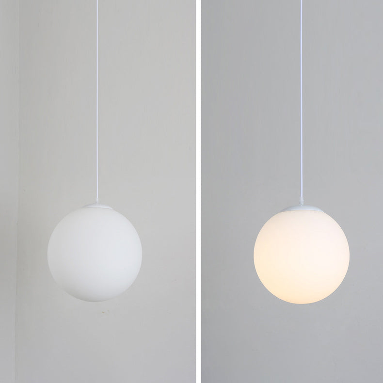 Modern Minimalist Globe Hardware PVC Shade 1-Light Pendant Light For Bedroom