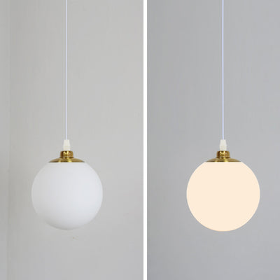 Modern Minimalist Globe Hardware PVC Shade 1-Light Pendant Light For Bedroom